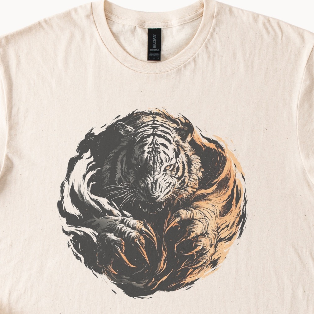 Snarling Tiger Bold Animal Graphic Tee